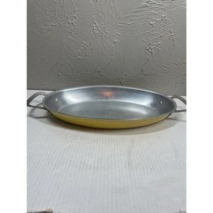 Wear-Ever Registered Aluminum Oval Casserole Broiler Fish Pan Riveted Yellow USA